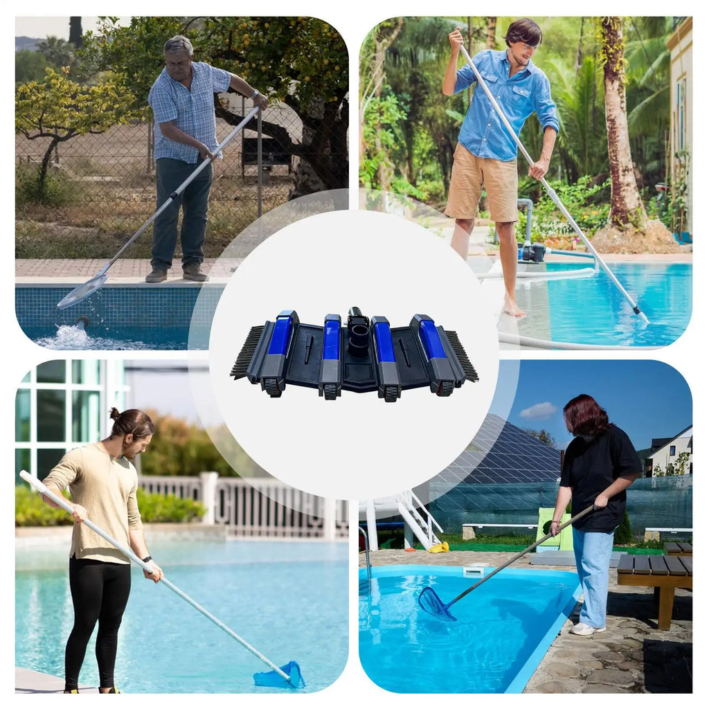 Manual Pool Vac Head 14-inches Heavy-duty In-ground Parts Wheels Qme
