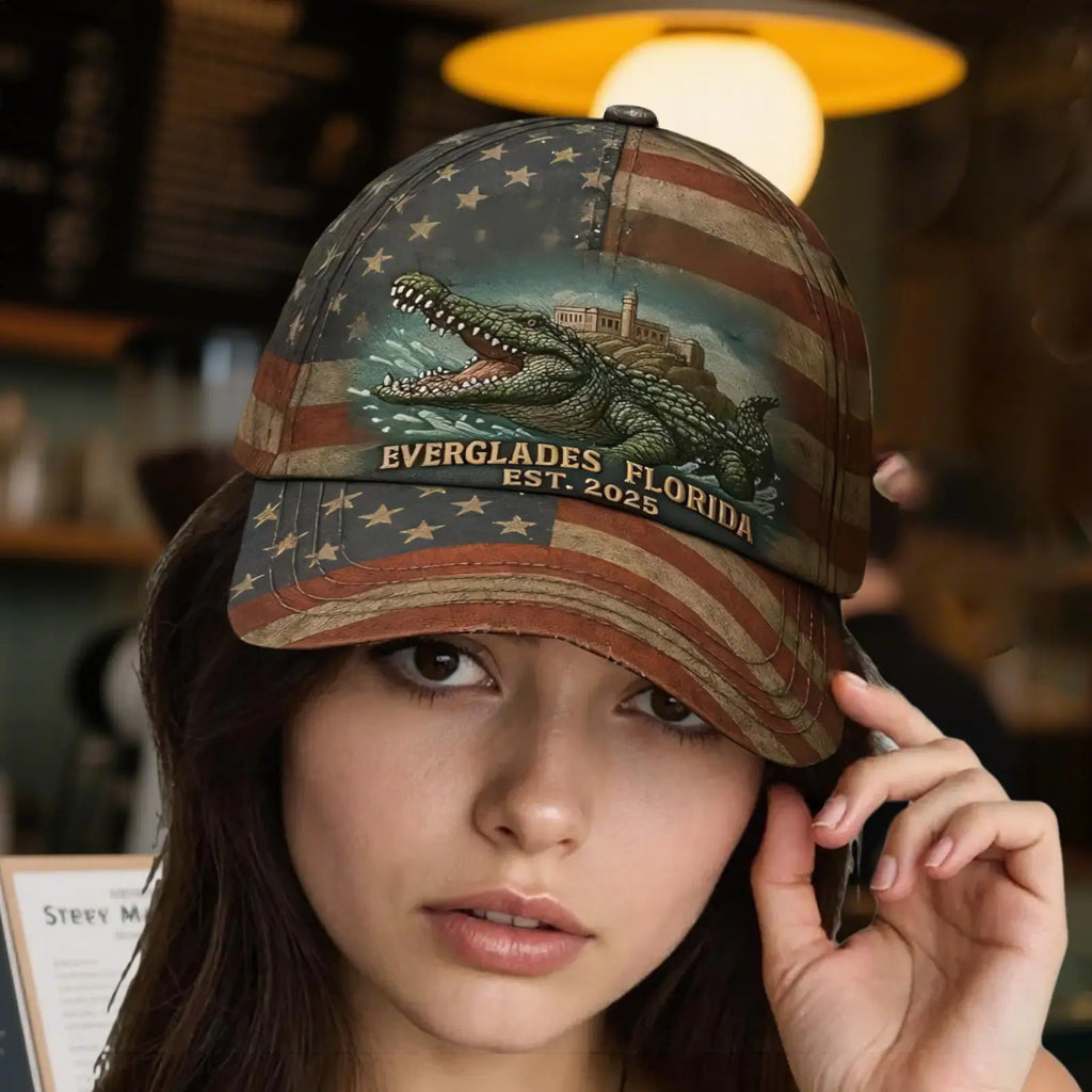 Baseball Hat Alligator Design Dad Hats For Men Wide Brim Sun Protection Headwear For Hiking Work Casual Fitness Golf Outdoor Qme