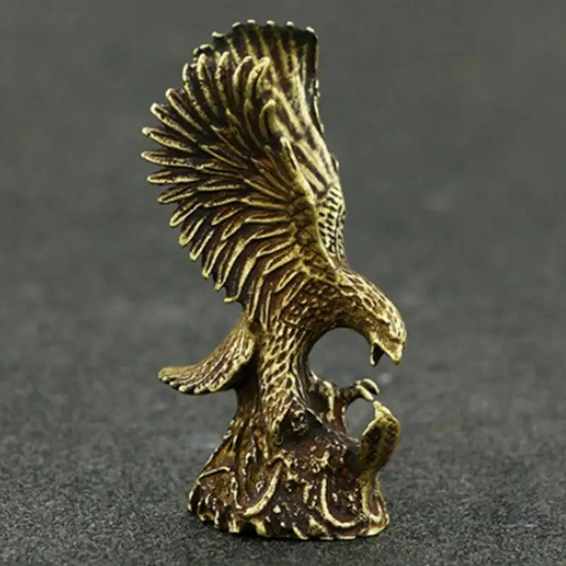 Antique Copper Eagle Statue Vintage Brass Animal Figurine Small Desk Decor Home Accessories Gift Ornament Crafts Qme
