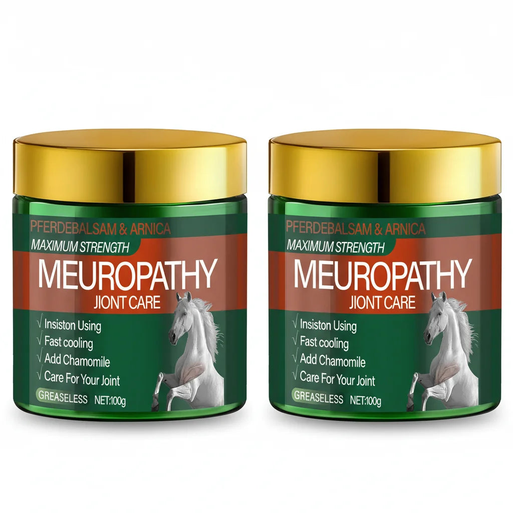 Pferdebalsam & Arnica Neuropathy Joint Care - Maximum Strength, Fast Cooling & Greaseless Formula. Qme green 100g