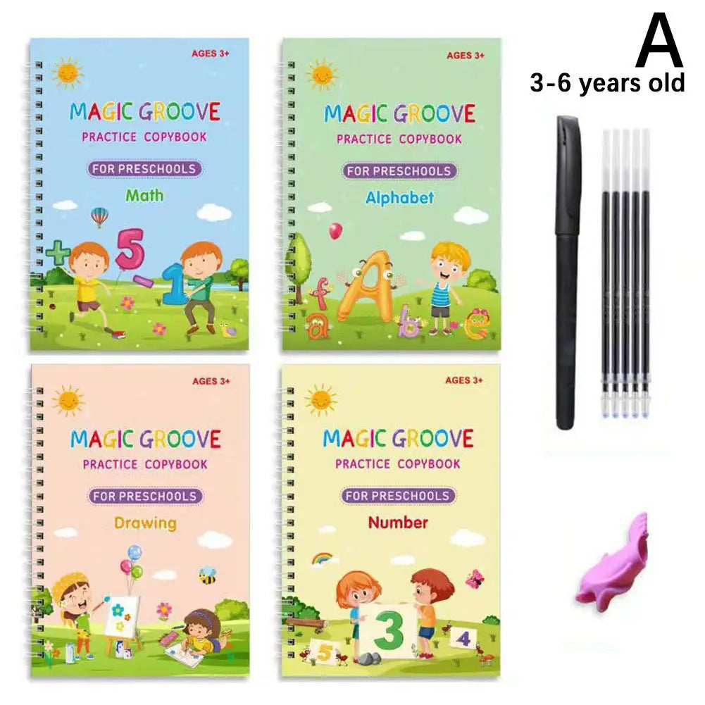 Sank Magic Practice Copybook Pen Preschools Kids Calligraphy Children Wiping English Free Book Reusable Writing Verison Qme A