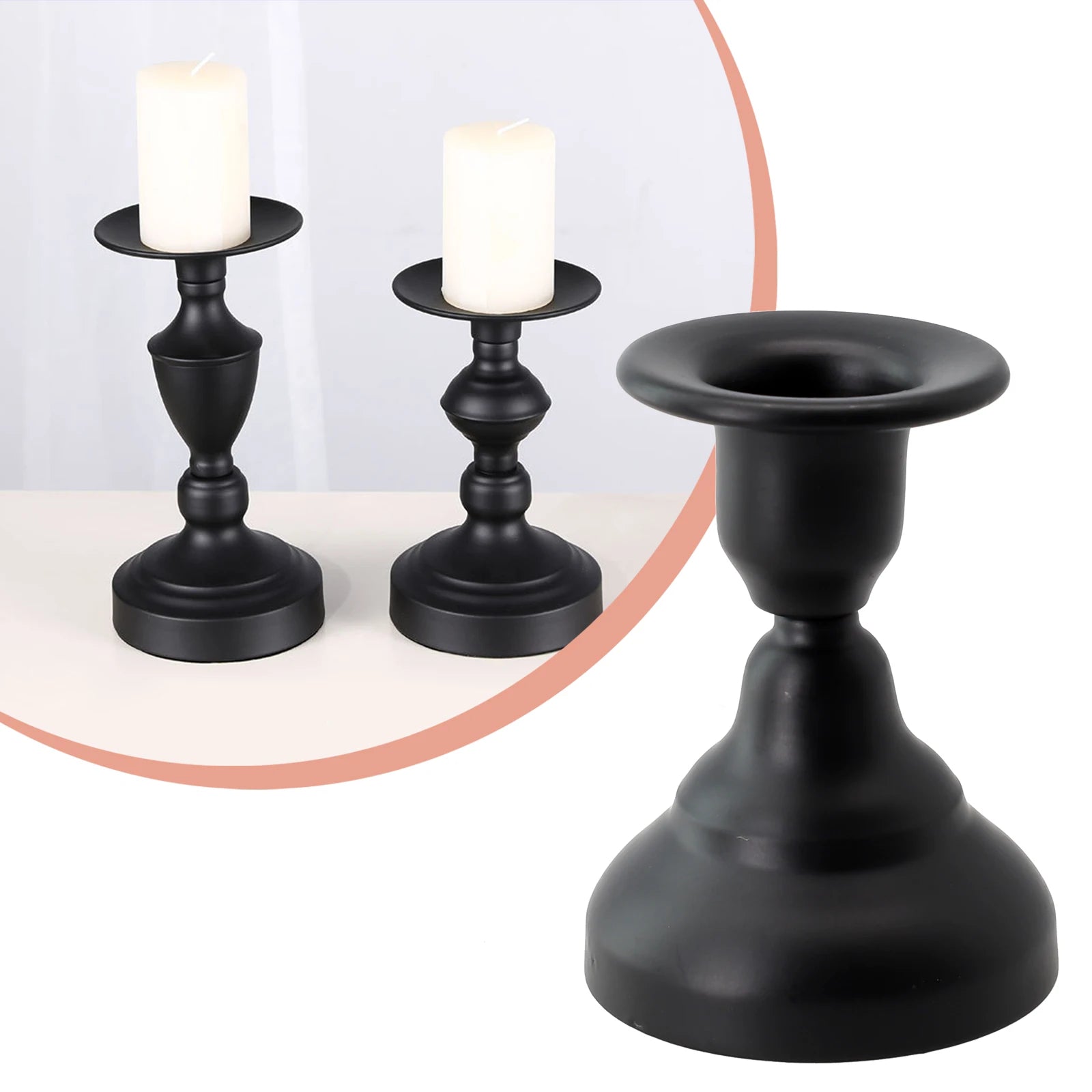Vintage Metal Candle Holders Pillar Iron Art Candlestick For Wedding Party Decor Dining Room Living Room Candlesticks Parts Qme
