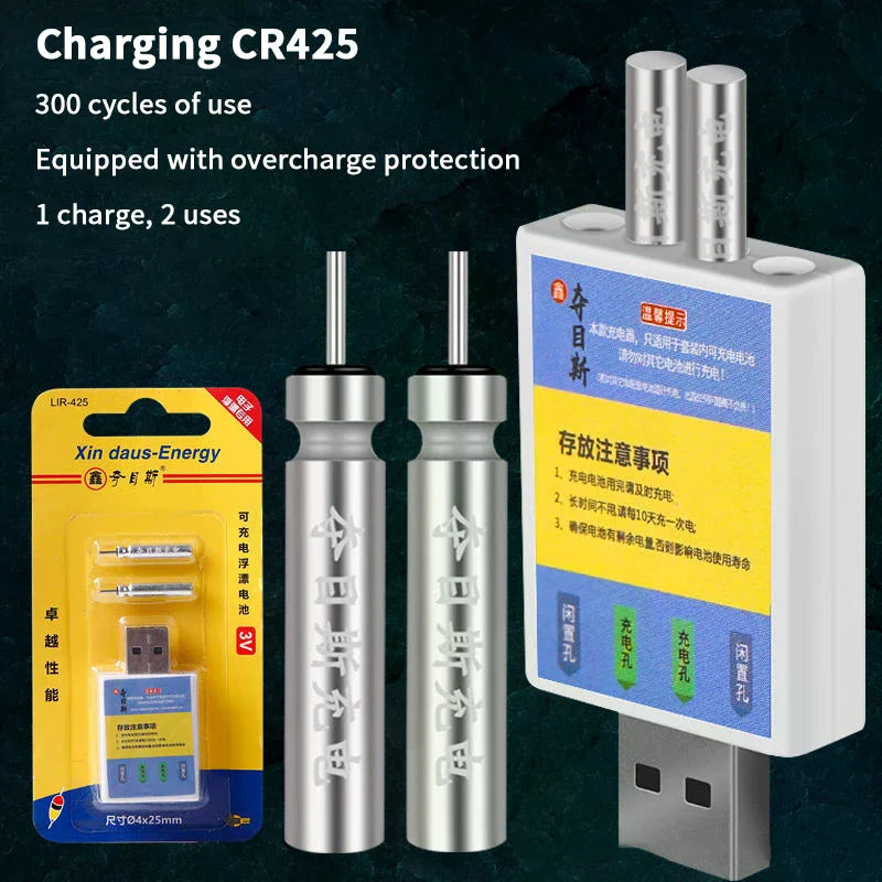 Float Rechargeable Battery CR425 USB Charger Charge Accessories Qme