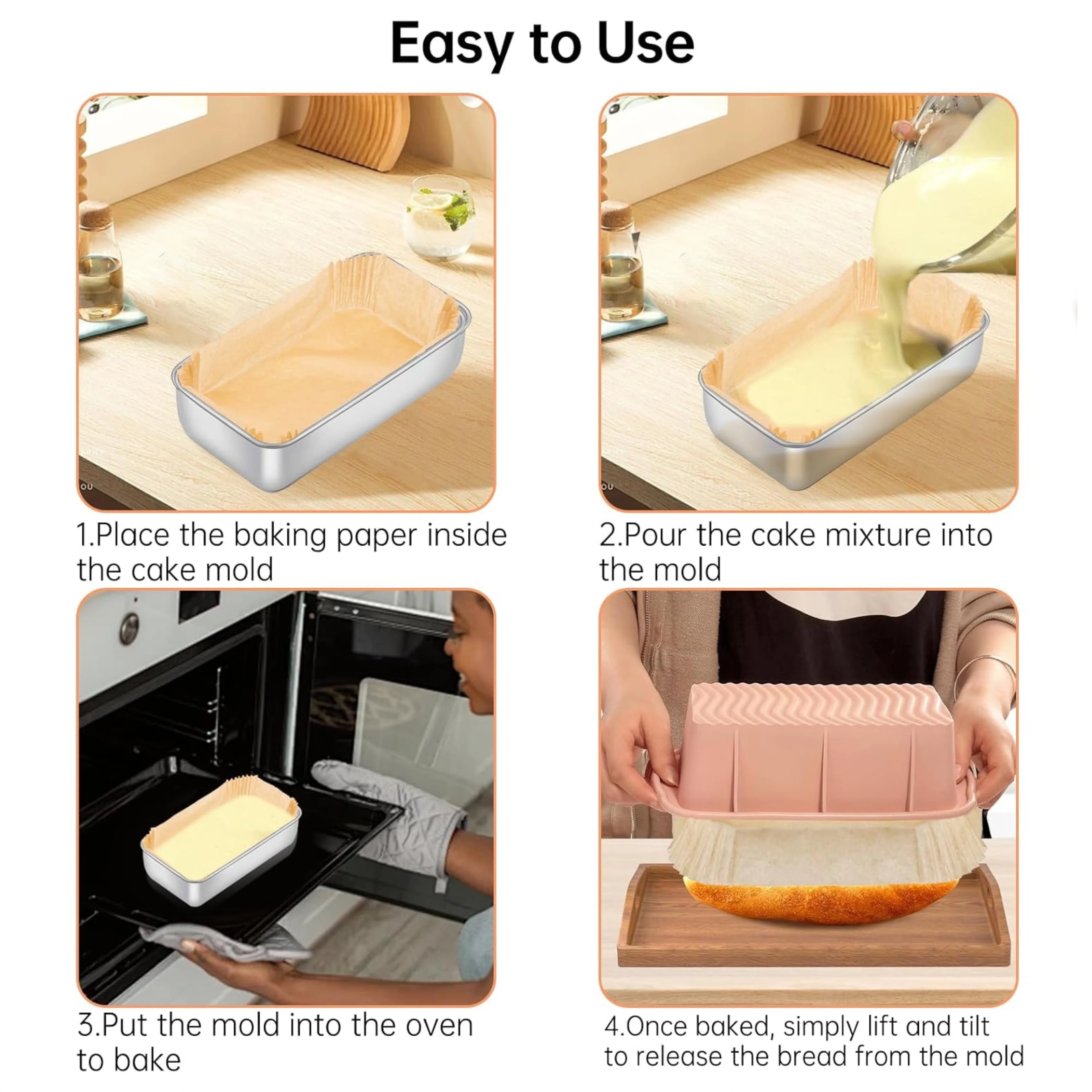Loaf Pan Liners Baking Bread 9x5 Inch Non-stick Pre Formed Parchment Qme