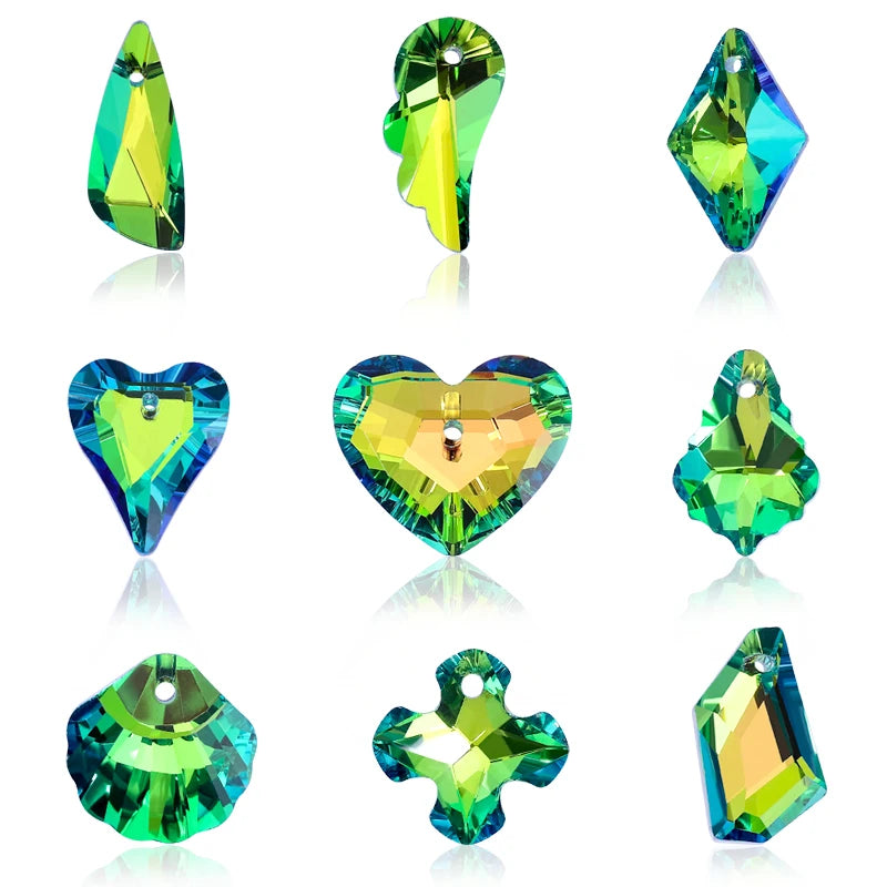 Crystal Multi -shape Pendants Shiny Single Hole Glass Beads For Jewelry Making Supplies Earring Necklace Jewelry Accessories Qme