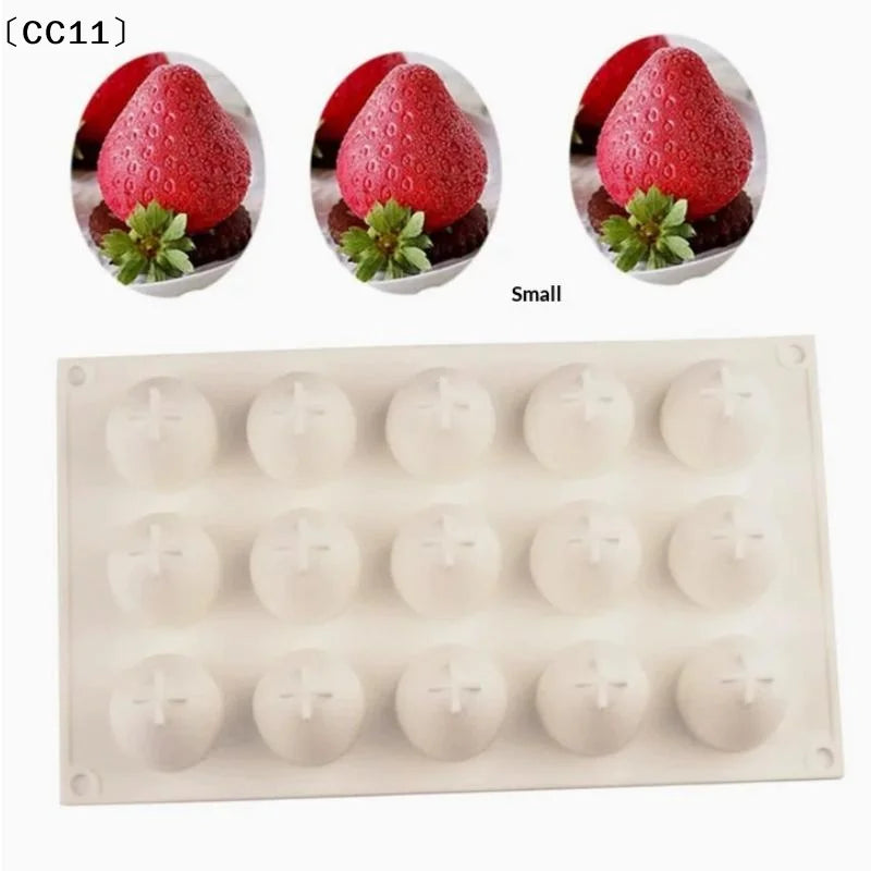 Silicone Baking Molds Strawberry Fruit Dessert Mousse Mold Cake Qme