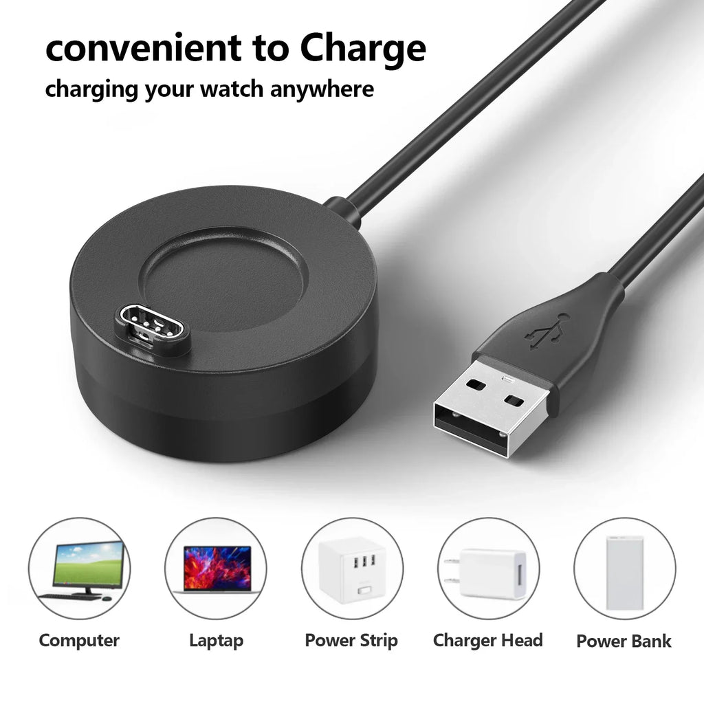 Charger For Garmin Vivoactive 3 4 4S/Fenix 5 5S 5X 6 S 6X/Venu 2 2S Sq Magnetic Charger For Forerunner 945 245 45 Charging Cable Qme