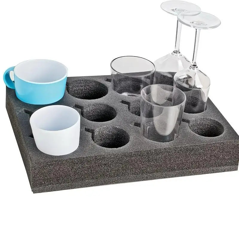Bubble Cup Glass Coaster Storage Box Cup Holder Rack Shelf Motorhome Large Travel Vehicle Camper Accessories Qme