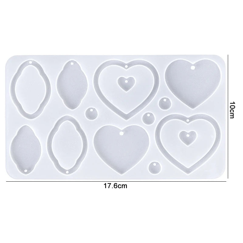 Earring Resin Silicone Molds Pendant Molds Epoxy Resin Molds DIY Craft for DIY Women Earrings, Pendants, Rings, Jewelry Making Qme 18