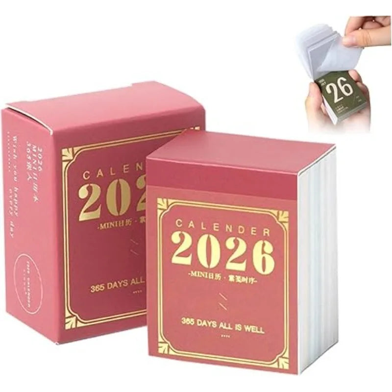 2026 Mini Desk Calendar Small Tear-off Office Student Planner Qme A
