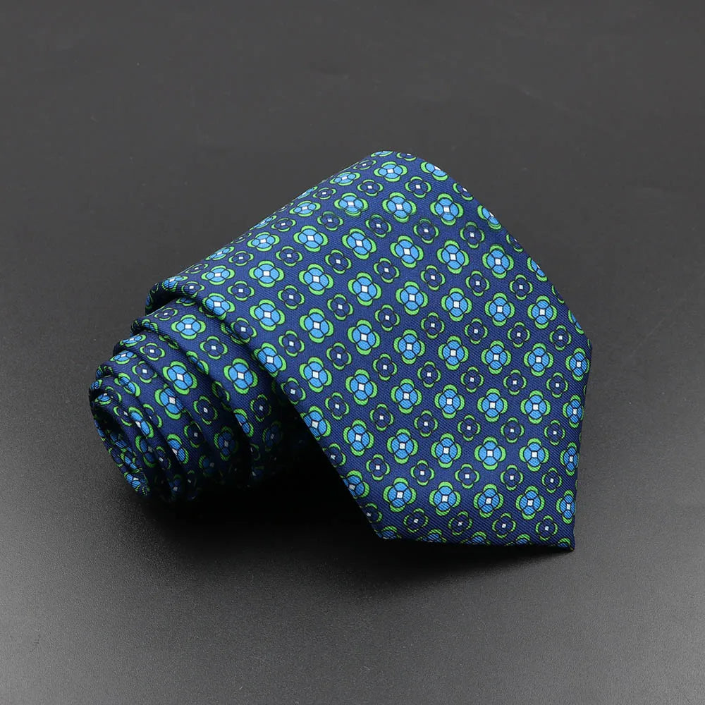 Men's Fashion Silk Tie Soft Novelty Necktie Blue Green Orange Ties Qme 47
