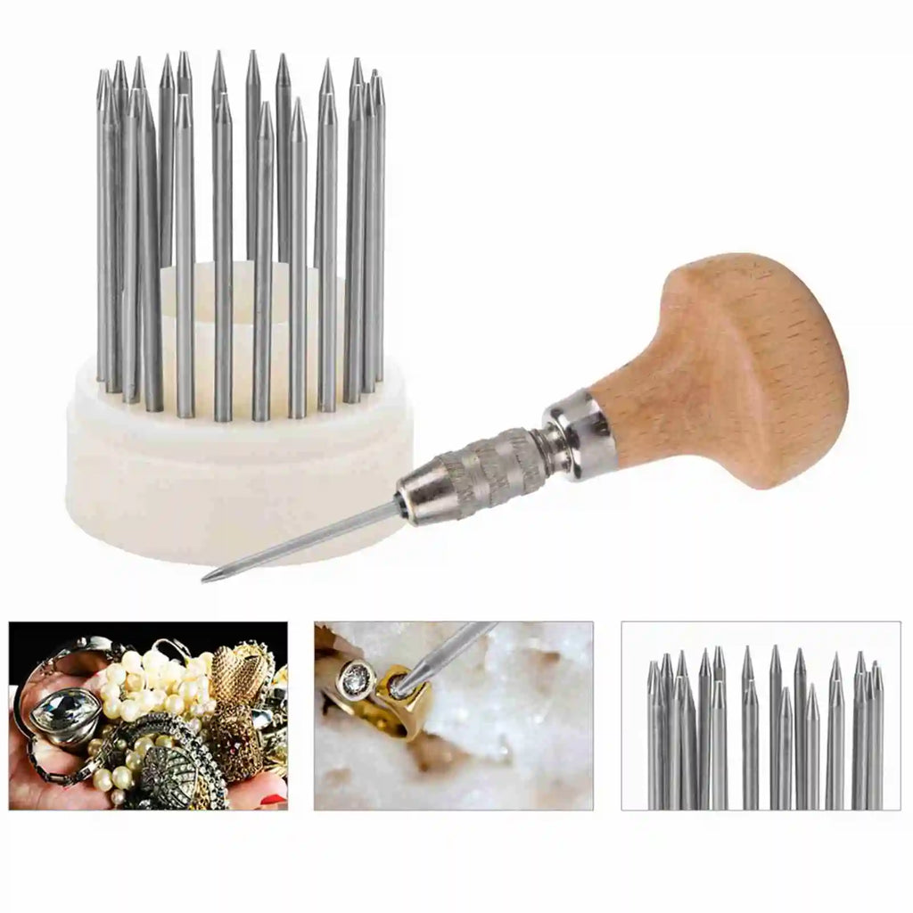 23pcs Beading Tools Set Graver Beader for Diamond Stone Setting Graver Jewelry Tool for Jeweler Qme