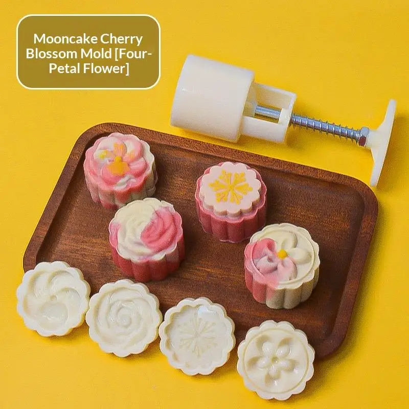 Mooncake Mold Plastic Hand Press Pastry Mung Bean Cake Model Qme 9
