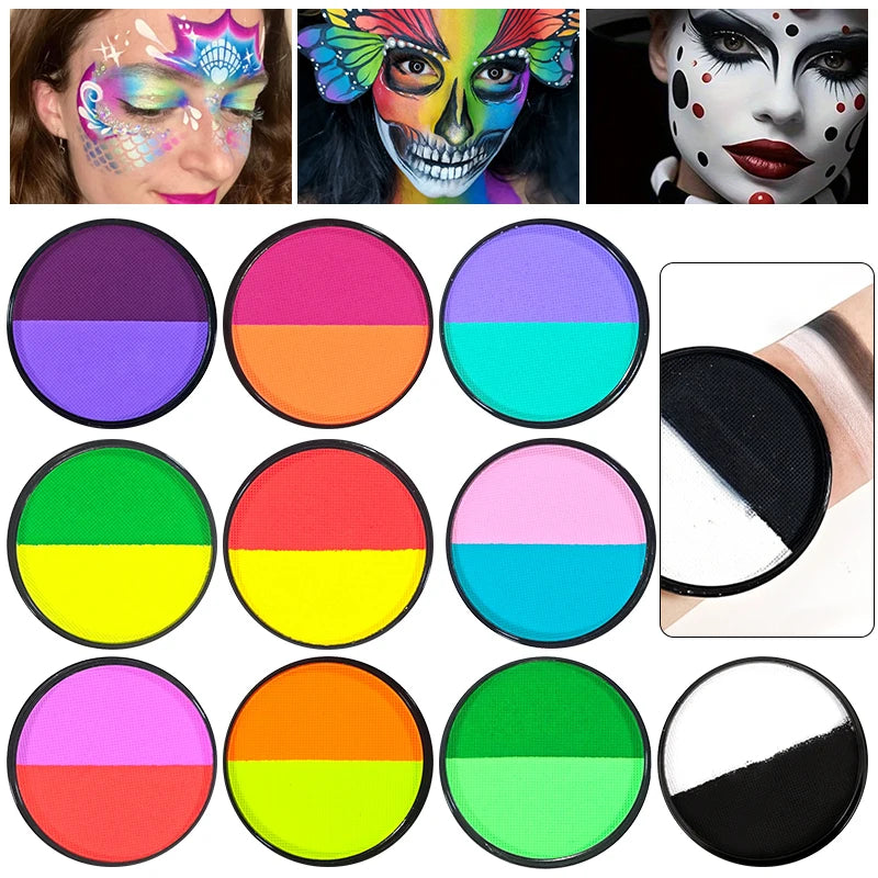 Multicolor Watercolor Face Paint Dual-tone Easy Wash Water-based Body Qme