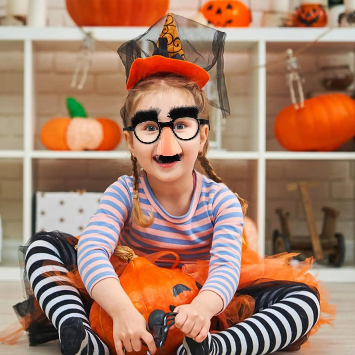 Halloween Glasses Clown Novelty Sunglasses Eyebrows Mustache Qme