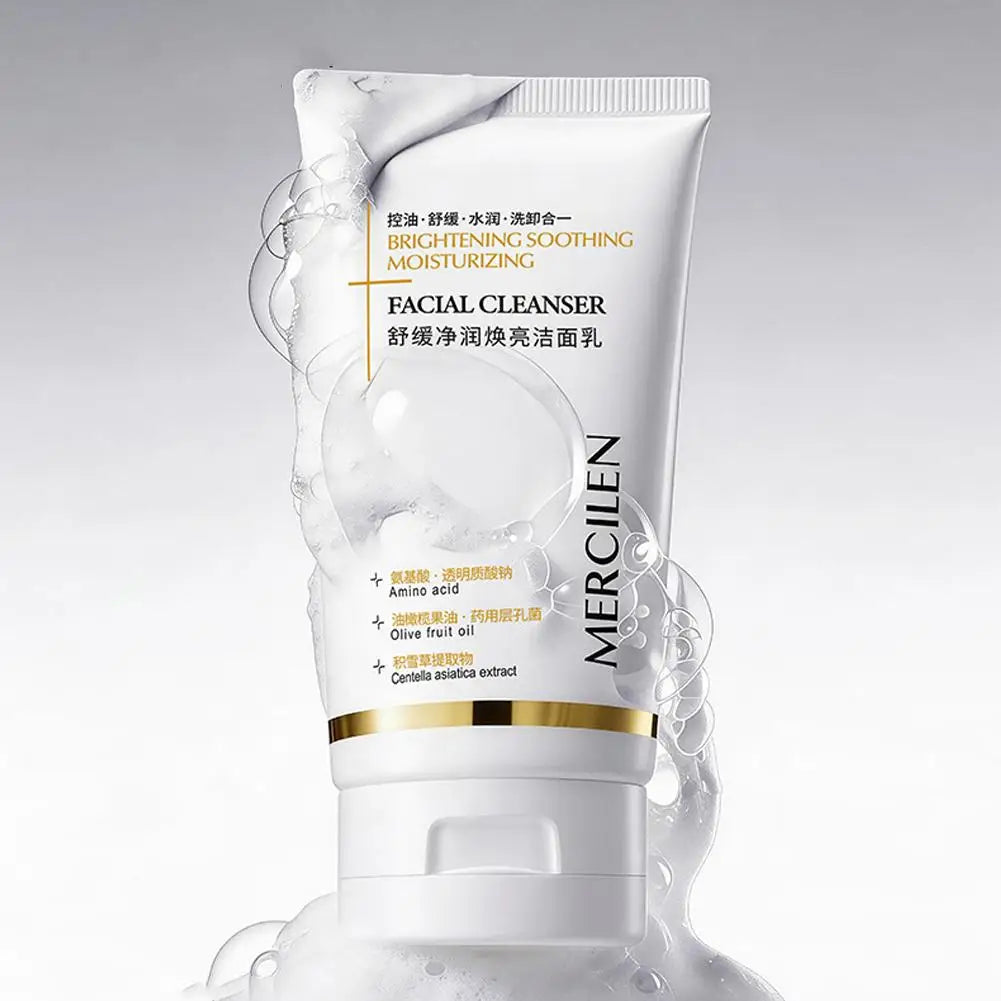 MERCILEN Facial Cleanser Face Wash Foam Skincare Moisturizing Skin Brightening Rejuvenation Face Cleanser Skin Care Qme