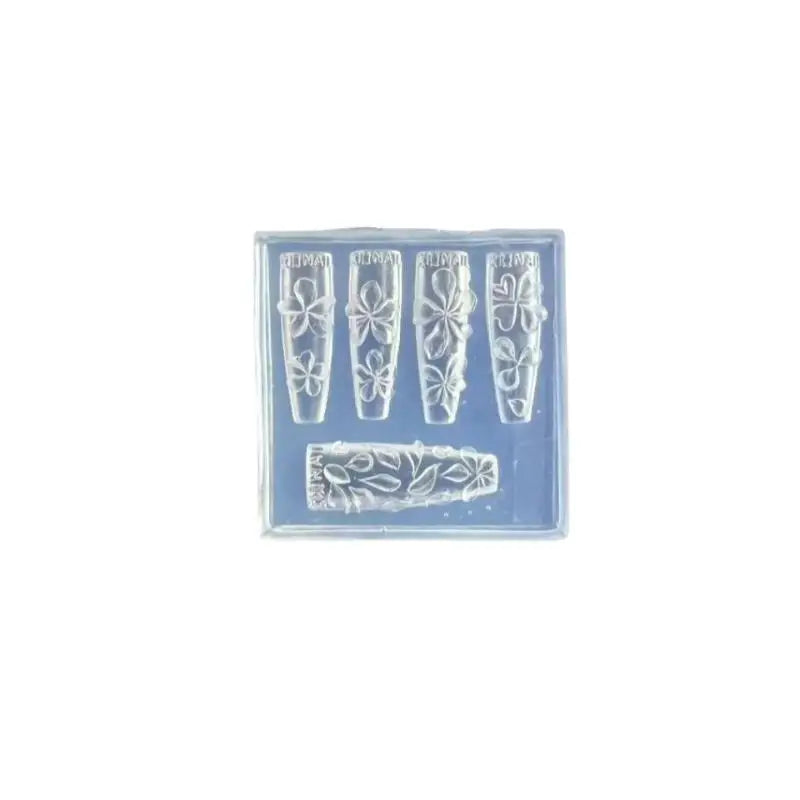 DIY Nail Art Decoration Transparent Template 3D Silicone Flower Qme