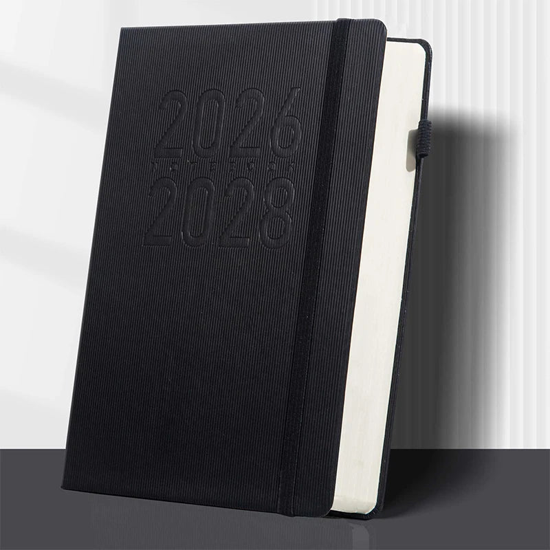 3-Year Monthly Planner Calendar Diary Writing 2026-2028-January Qme Black