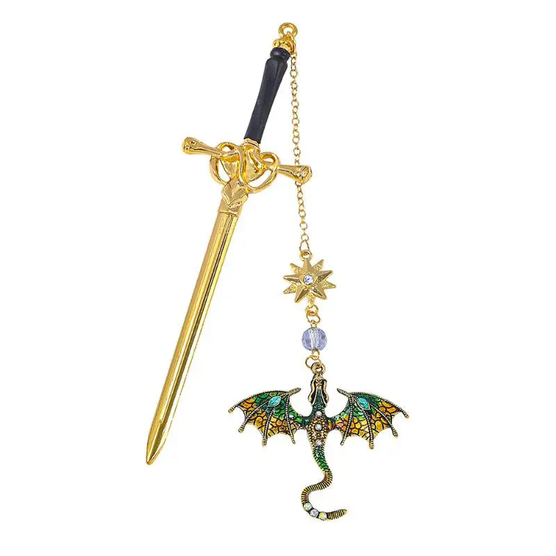 Fourth Wing Dragon Sword Bookmark Stylish Fantasy Gothic Design Page Qme A5