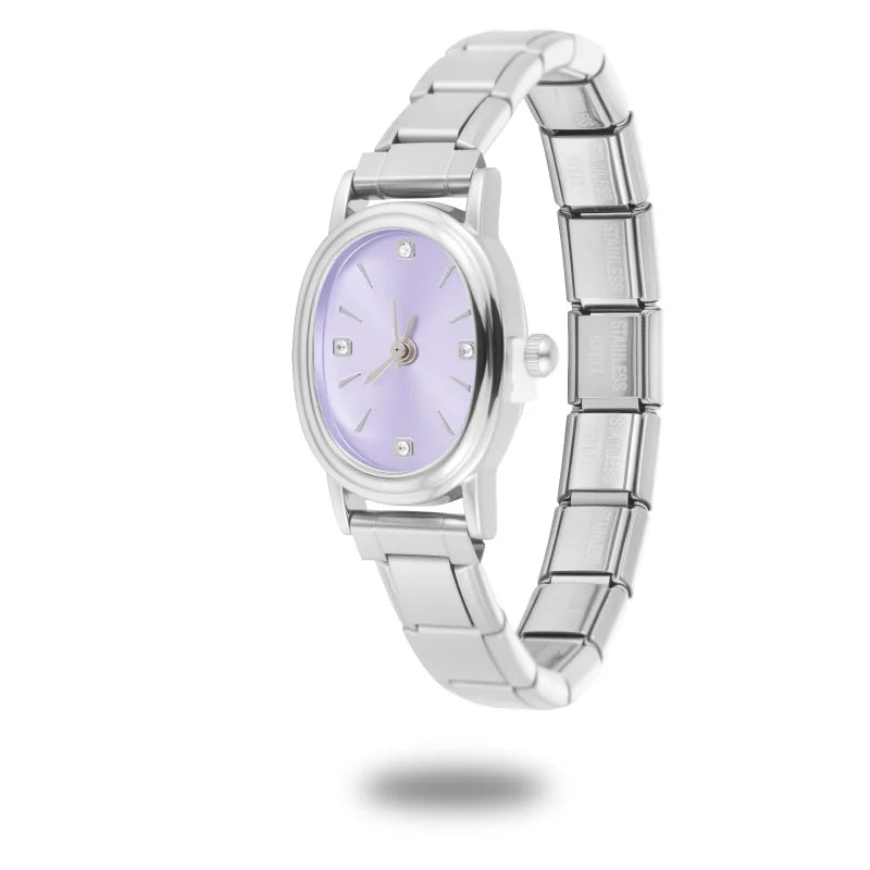 Fashion Women's Stainless Steel Square Flowers Watch Round Moon Sun High Quality Watch Bracelet For Friend Birthday DIY Bracelet Qme Style 26