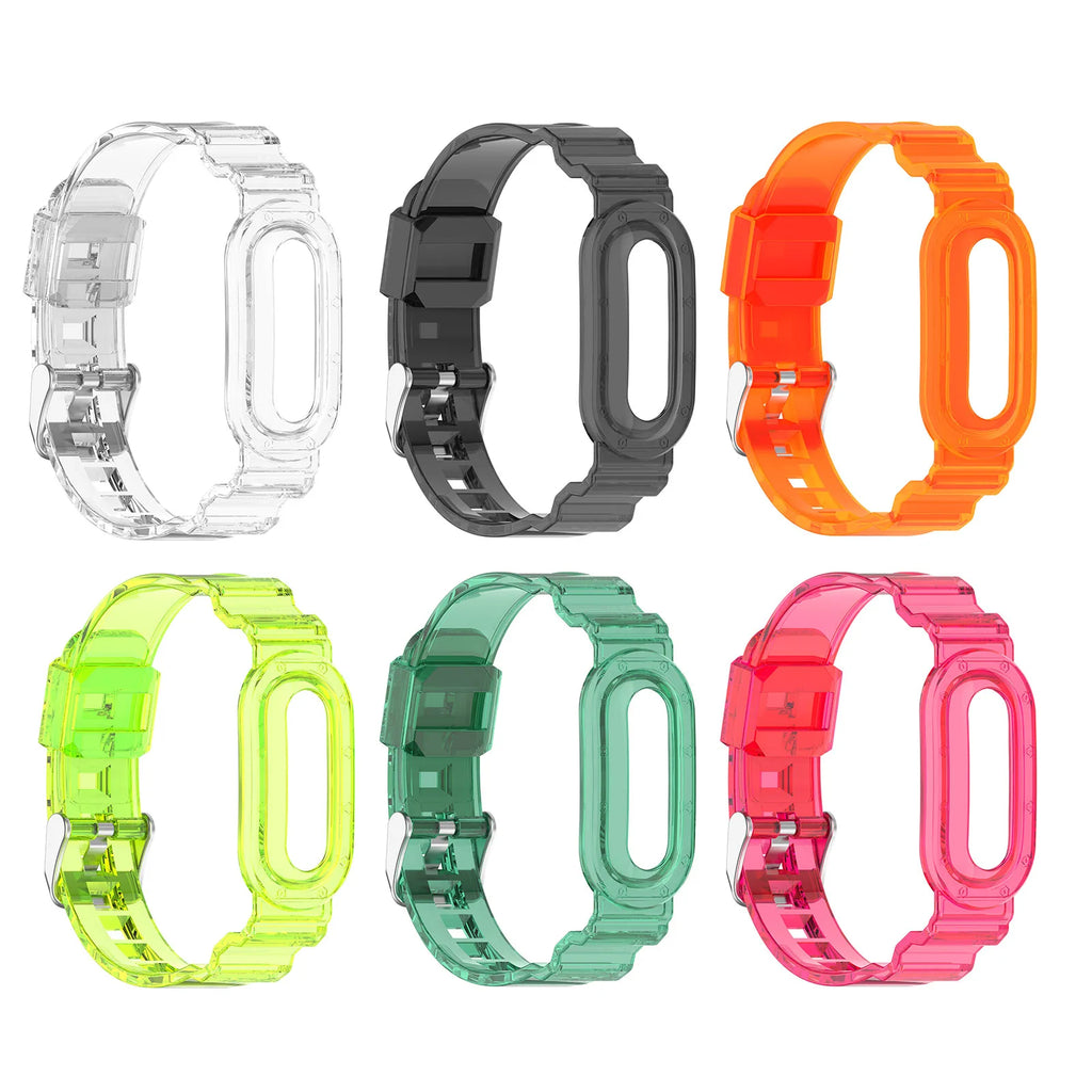 TPU Transparent Adjustable Wristband for Google Fitbit Air Fitness Tracker Watch Band Sweatproof Waterproof for Men Women Qme