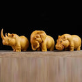 1 Car Ornaments Decoration Sculptures Figurines Manual Wood Carving Qme 3PCS