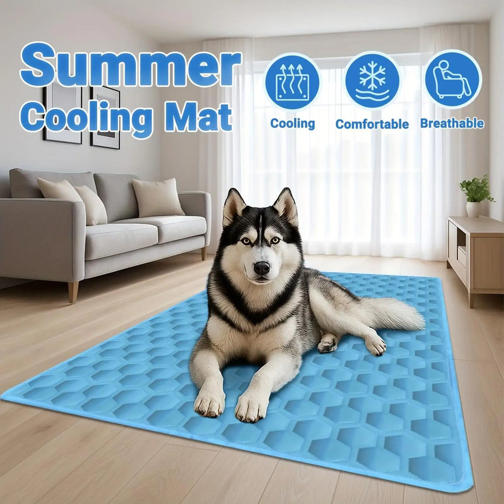 Cooling Pad for Dog Hot Summer Non-Slip Cushion Summer Dogs Cooling Pad for Small Medium Large Breeds Animals Resting Camping Qme