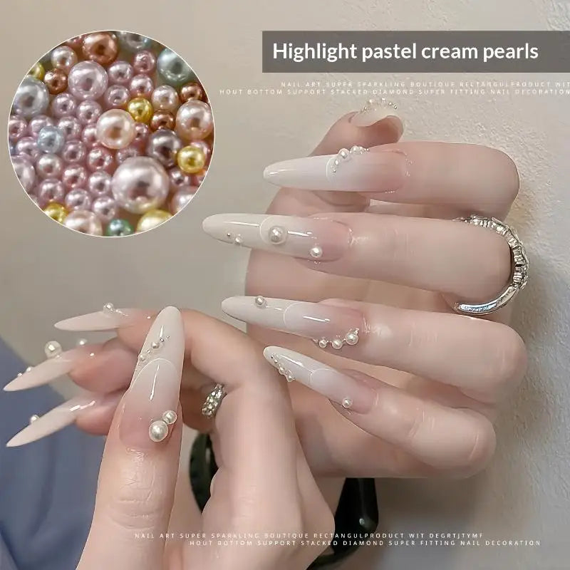 Creative 2- Pearl Resin Charms Nail Art Projects Unique Manicure Qme