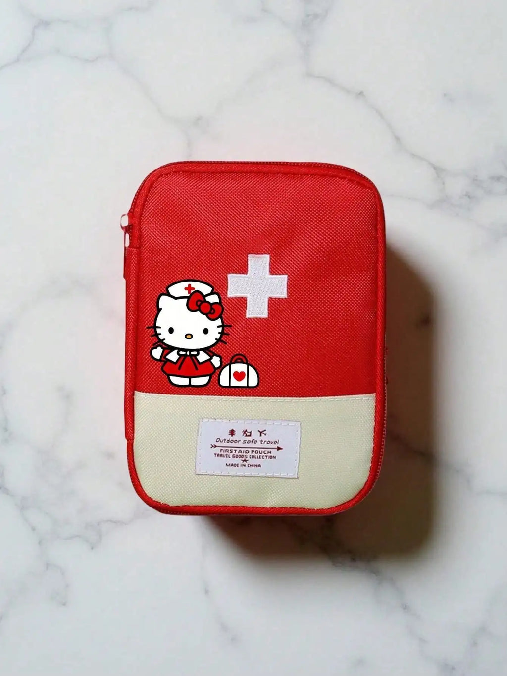 1 Portable First Aid Bag Storage Outdoor Camping Hiking Home School Qme red