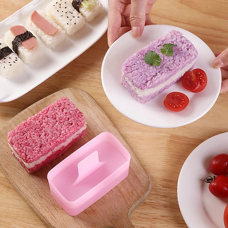 ^Rectangular Sushi Mold Musubi Making Kit Spam Kimbab Onigiri Household Kitchen Bento Accessories Rice Ball Maker Press Tool DIY Qme
