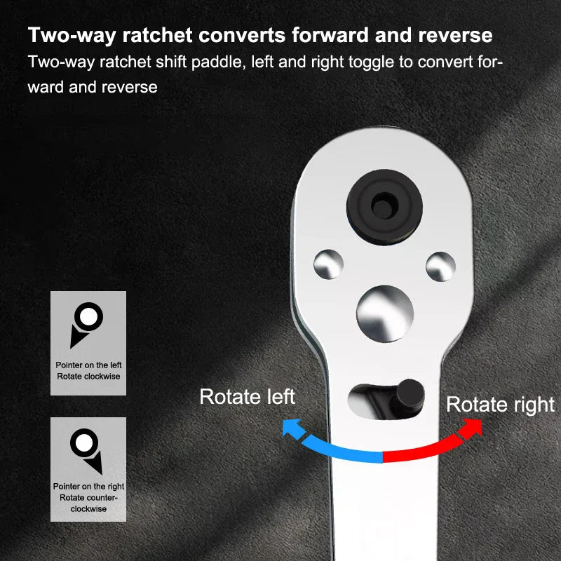 1 Ratchet Wrench Reversible Quick Releases 4 Handle Home Improvement Qme