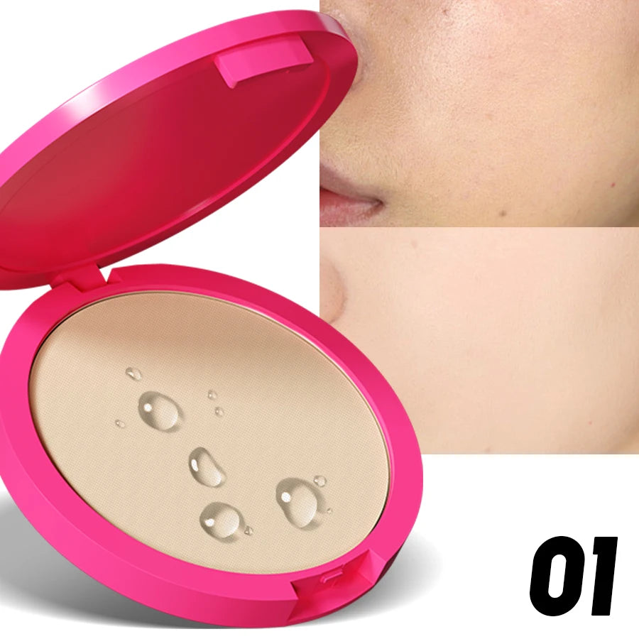 Natural Matte Pressed Powder Oil Control Brighten Whitening Face Base Qme 01