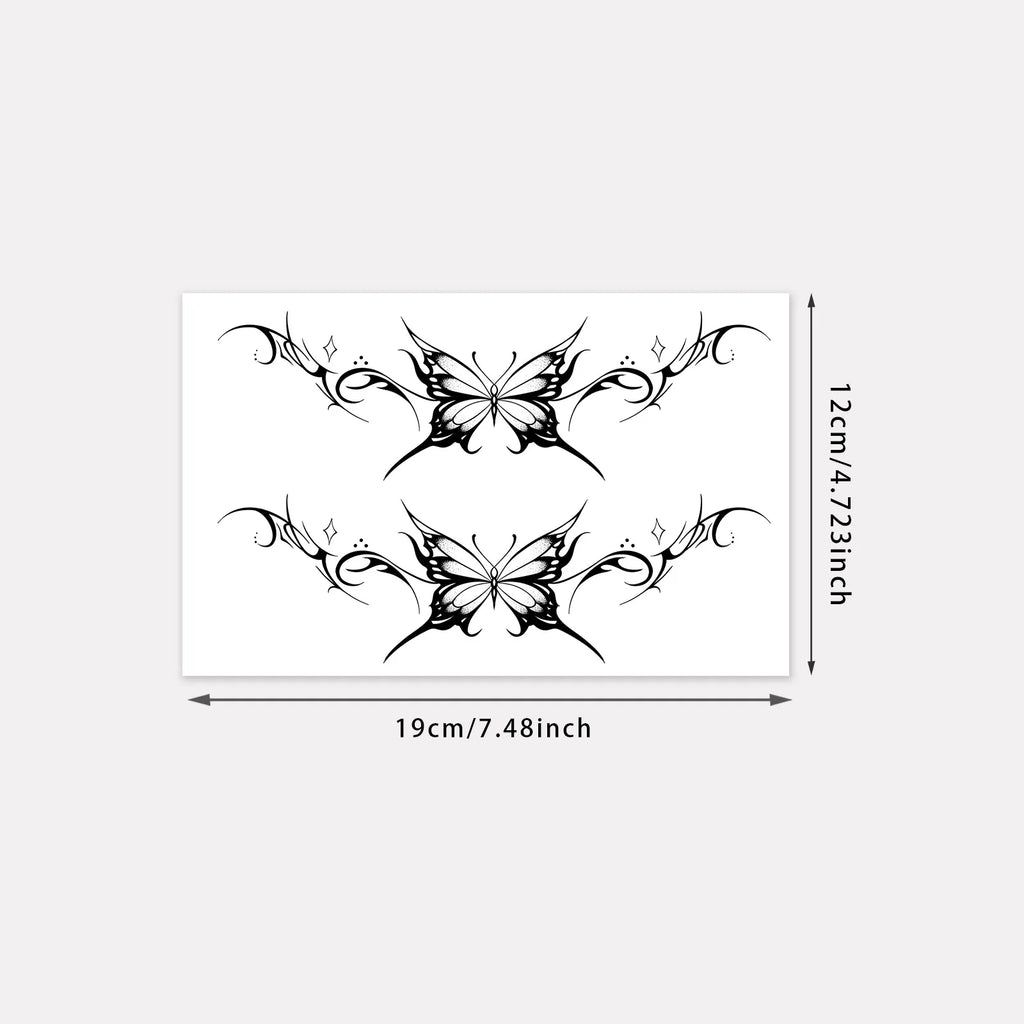 Dark Butterfly Waist Spine Tattoo Sticker Waterproof Long Lasting Women Lower Back Advanced Simulation Tattoo Qme CD-1517