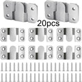 30pcs Heavy Duty Stainless Steel Flush Mount Brackets With Screws Interlocking Photo Frame Hangers And Wall Clips Qme Large size-20pcs