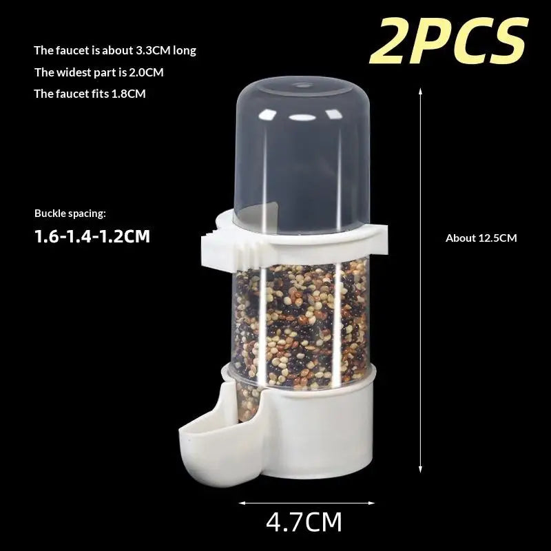 Bird Feeder Small Medium Large Pet Cage Accessories 2 4 8 Automatic Qme White 240ML 2pcs