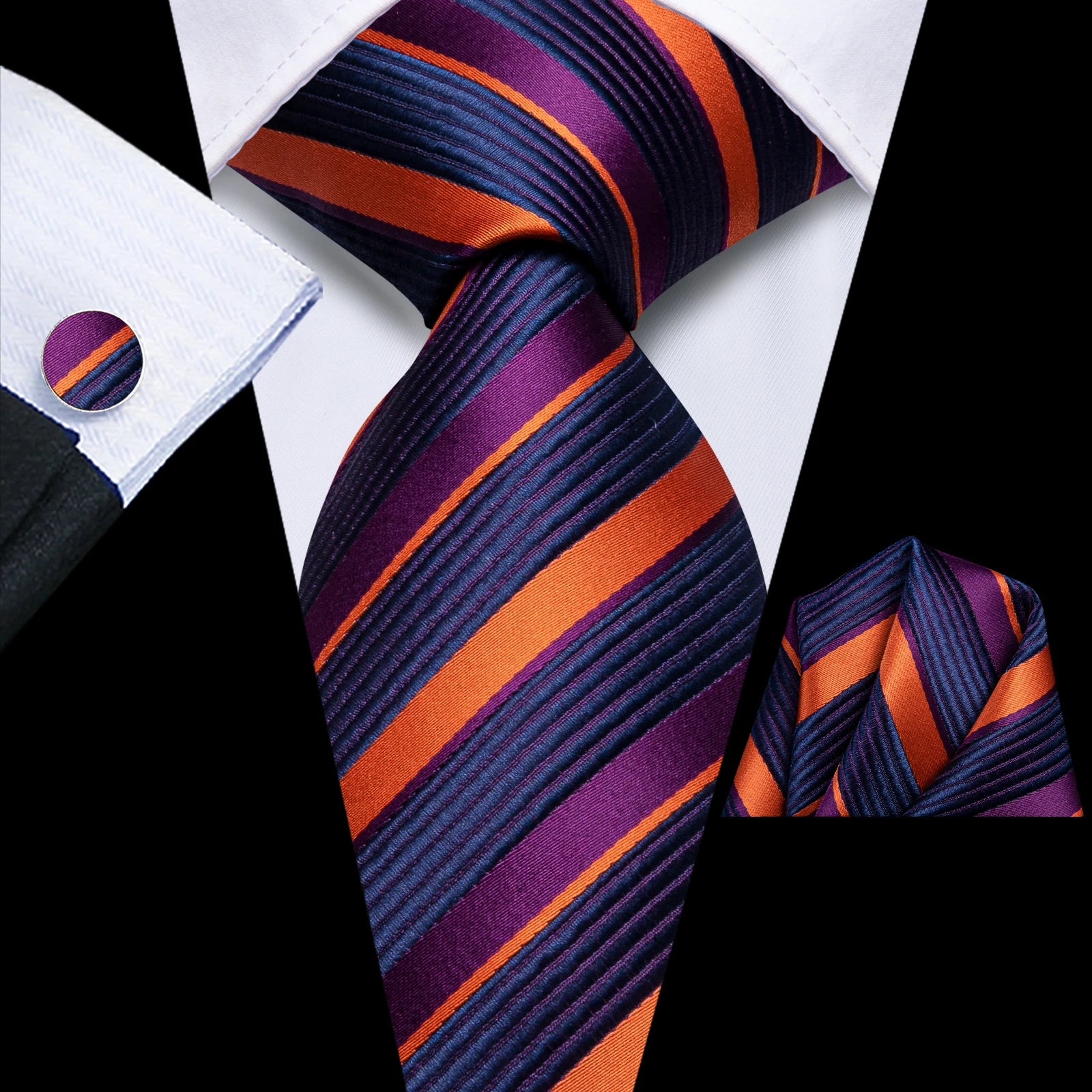 Hi-tie Designer Grey Plaid Novelty Silk Wedding Tie Men Handky