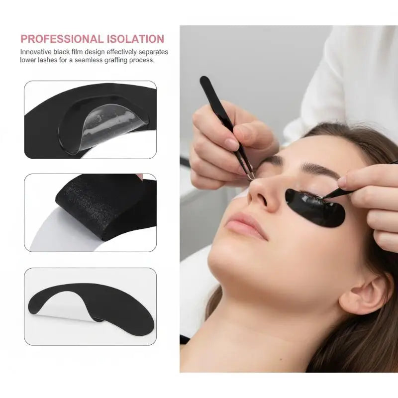 50 Pairs Isolate UV Hydrogel Eyelash Patches Black Lash Gel Pads Qme