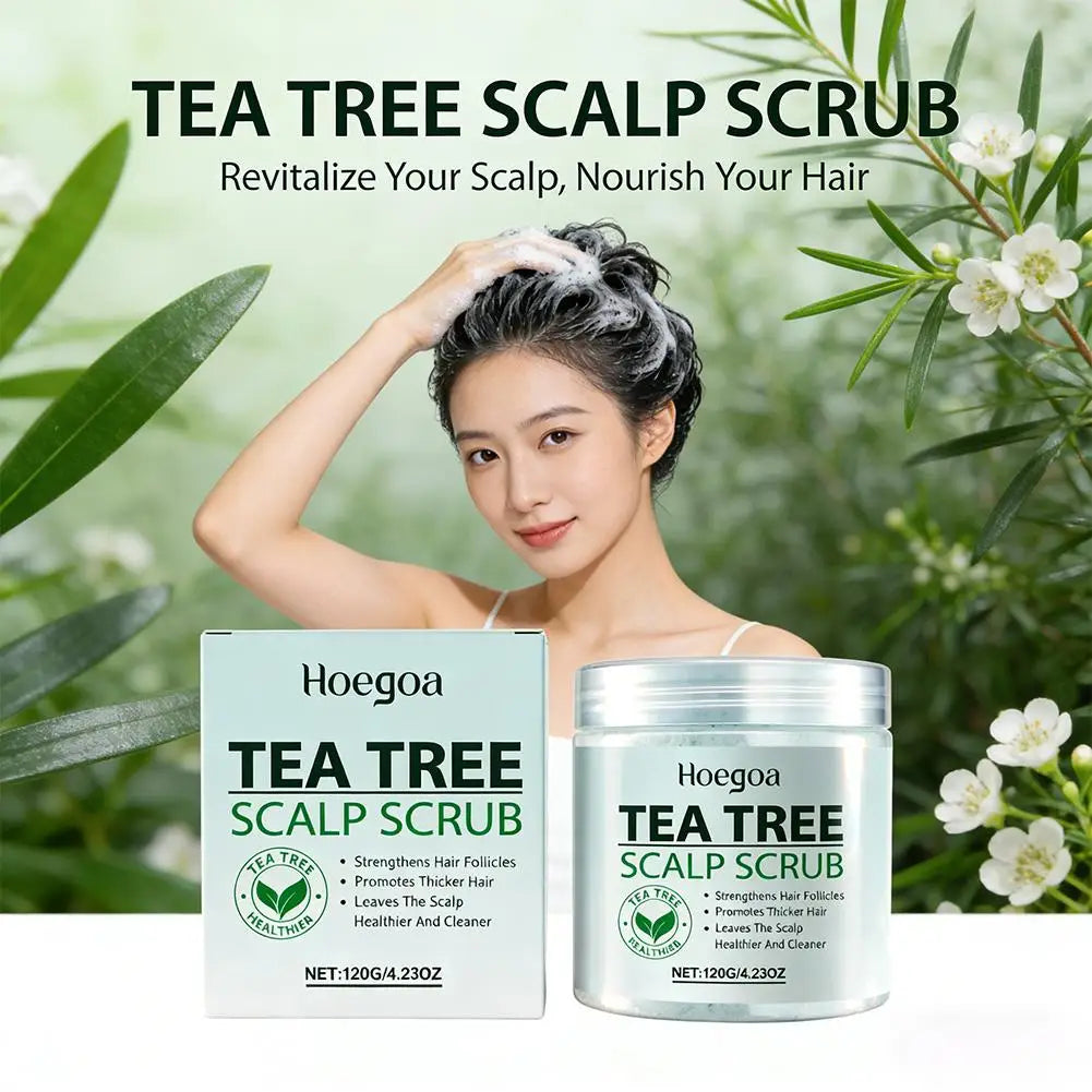 Tea Tree Scalp Scrub Deep Clean Removes Build-up Moisturizing Scalp Care Products Exfoliating Scrub Hair Essence Hair Cream Qme