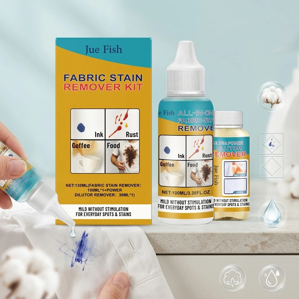Fabric Stain Removing Kit Dissolves Stubborn Oil Stains Quick-Drying Long-Lasting Protection Gentle Formula Clothes Spot Cleaner Qme