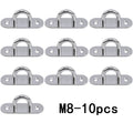 304-M6 M5 M8 Oval Eye Board Marine Deck Buckle Staple Boat Shade Sail Mounting Fastening Set - 304 Marine Grade Stainless Steel Qme M8-10pcs
