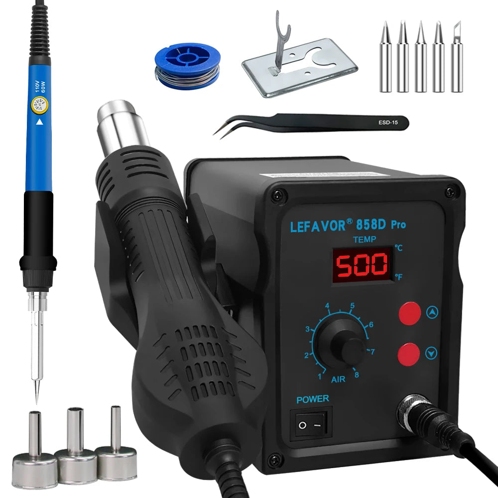 858D Air Gun BGA Soldering Rework Station Blower Hair Dryer Hairdryer Qme 858D-PRO SET2 220V EU Plug