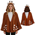 Deer Costume Deer Cape Animal Costume Adult Deer Christmas Halloween Cosplay Costume Ponchos Qme Brown One Size