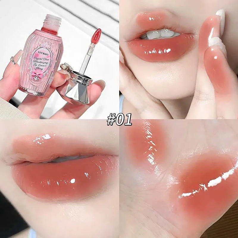 Vase Shape Water Light Lip Glaze Mirror Lipstick Gloss Hydrating Qme LG09-01