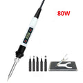80W Electric Digital Soldering Iron Station 220V 110V Temperature Qme 80W WHITE SET2 80W 110V