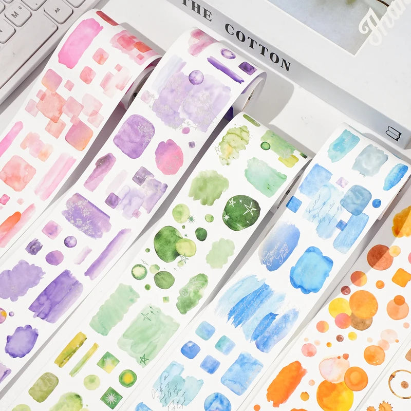 Watercolor Blotch Washi Tape, Background Base Tape for Journal Collage, Beginner-Friendly Stationery & Great Gift Pick Qme