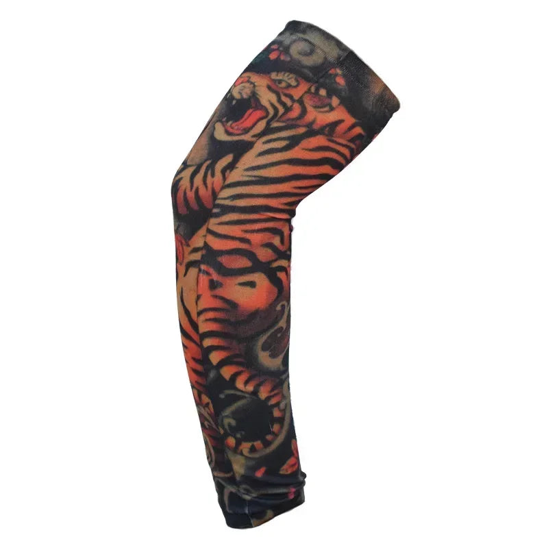 1PCS Arm Sleeves UV Protection Full Arm Cool Outdoor Golf Sports Hiking Riding Arm Tattoo Sleeve Cycling Equipment Qme X27 38-40cm