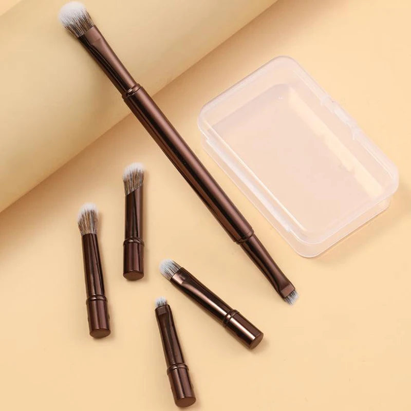Mini Travel Makeup Brushes Portable Cosmetic Tools Box Foundation Qme