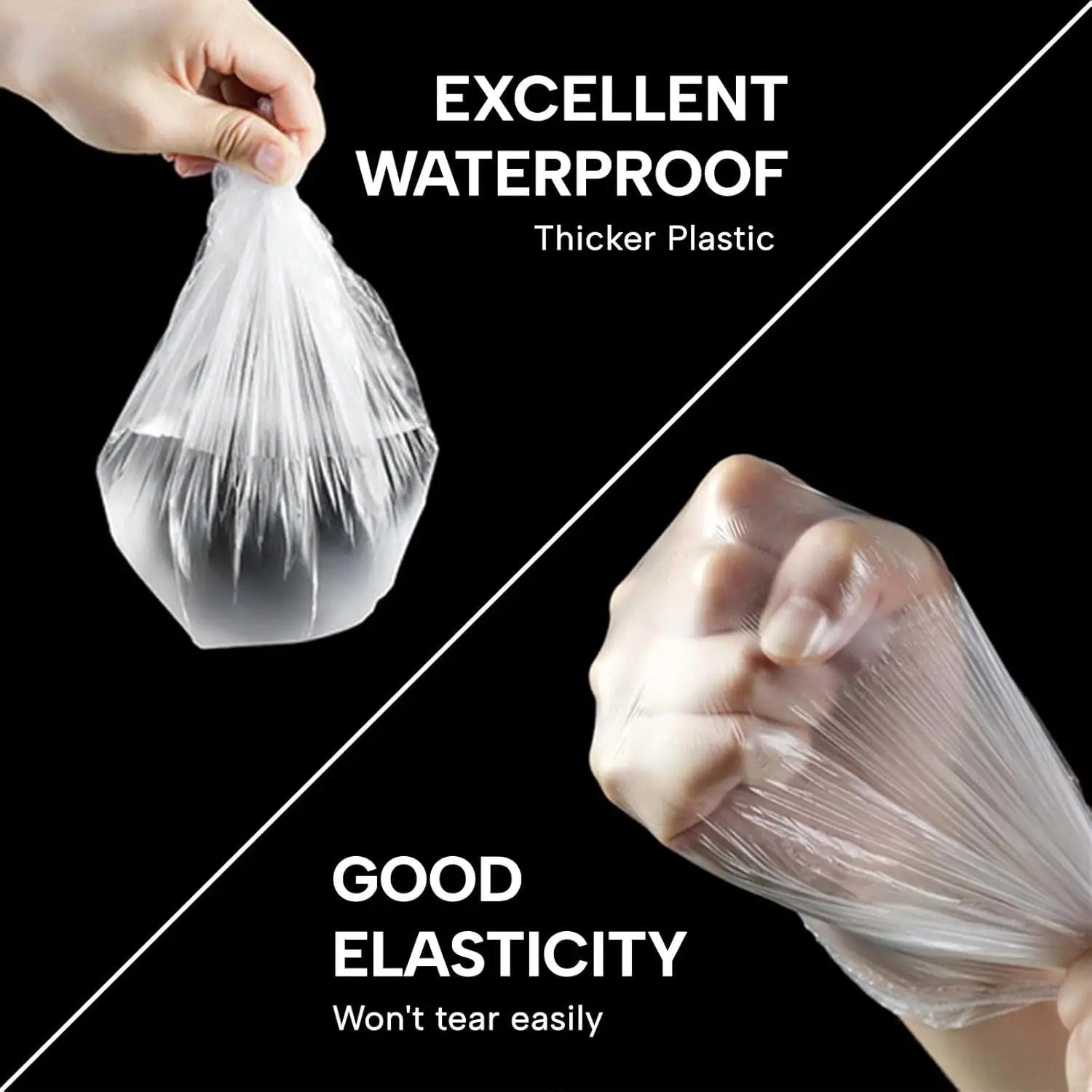 Thick Clear PE Disposable Shower Caps Plastic Elastic Hair Bath Cap for Women, Spa, Home Use, Hotel and Hair Salon, Travel Qme