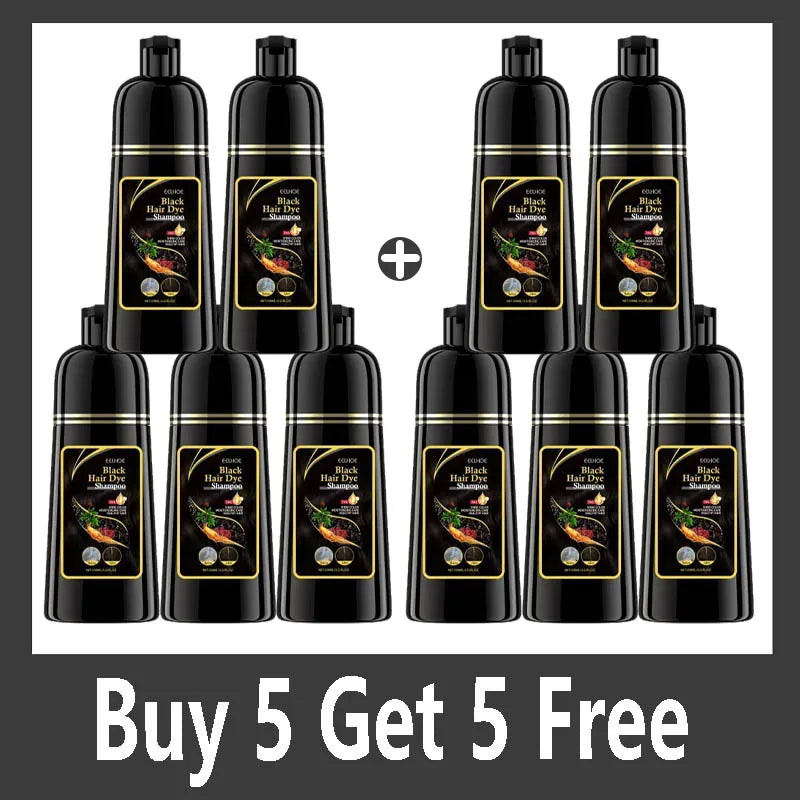 Natural Herbal Hair Dye Shampoo 3 in 1 Change Hair Color Gray Hair to Dark Brown Black Deep Nourishing Care Qme Buy 5 Get 5 Free