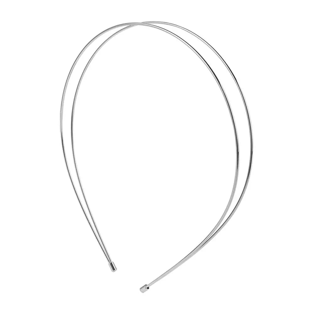 Hair Accessories Alloy Double Root Hair Bands Silver Thin Retro Gold Head Hoop Headdress Simple Metal Hair Hoop Work Qme silver